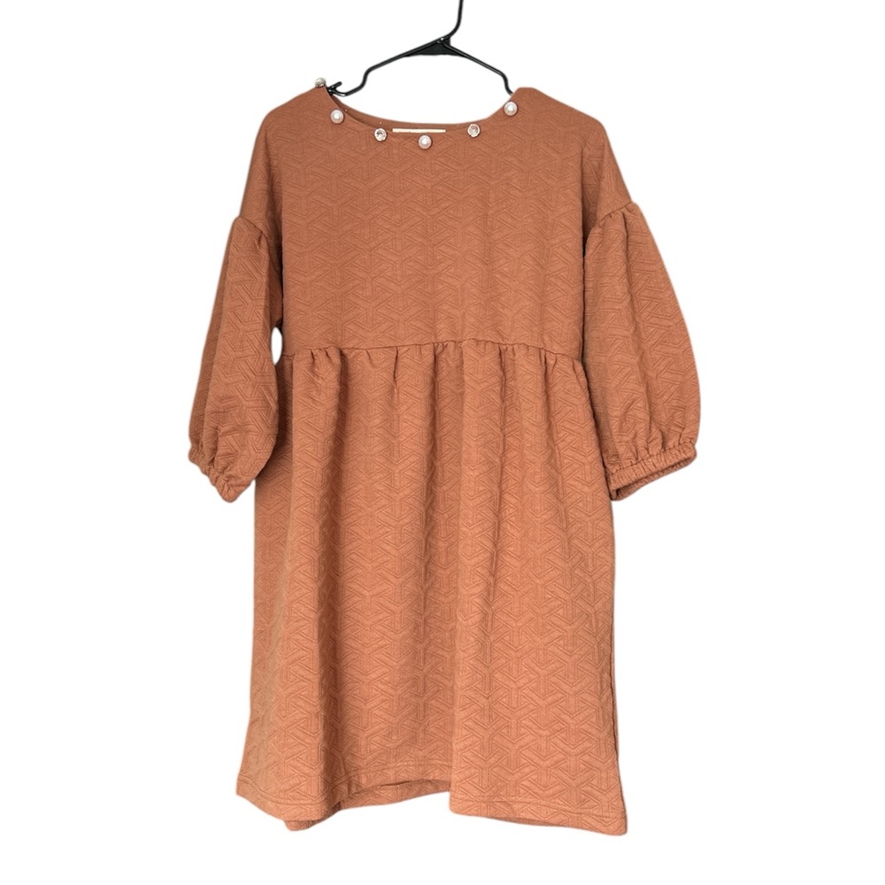 Simply Southern Quilted Pearl & Jeweled Dress Mocha Small